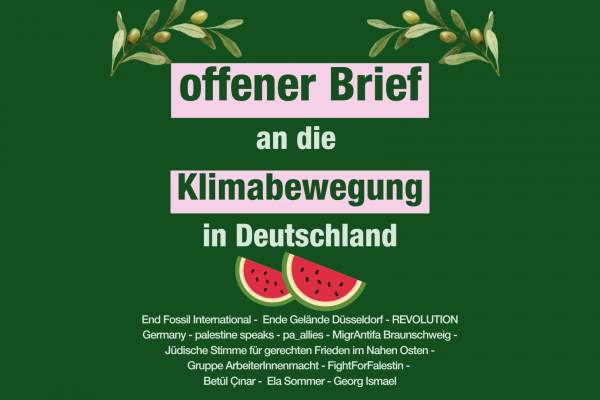 Offener Brief an die Klimabewegung in Deutschland